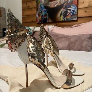 Sophia Webster Metallic Winged Heels